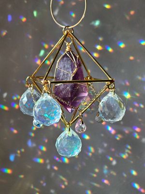 Mini amethyst crystal suncatcher LARISA