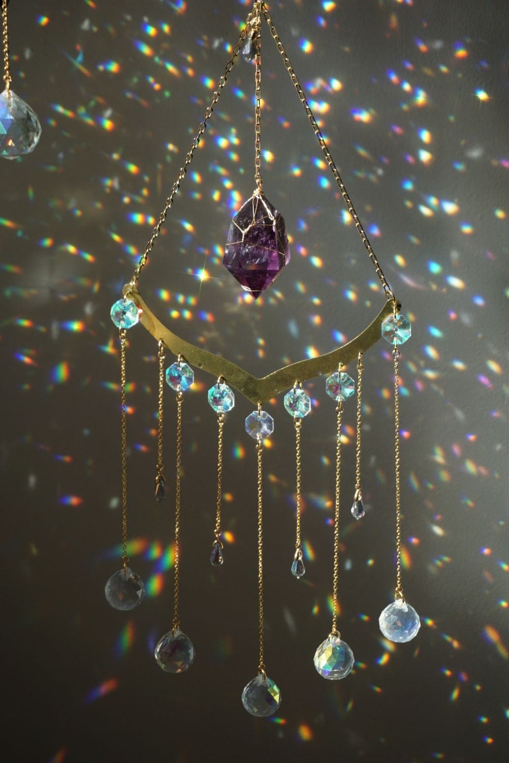 Amethyst crystal suncatcher BERRY