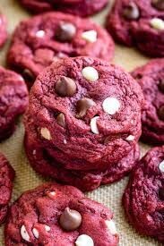 Red velvet chocolate and white chocolate chip cookie