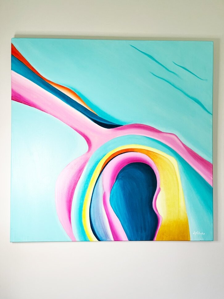 B10. Large Abstract painting in canvas