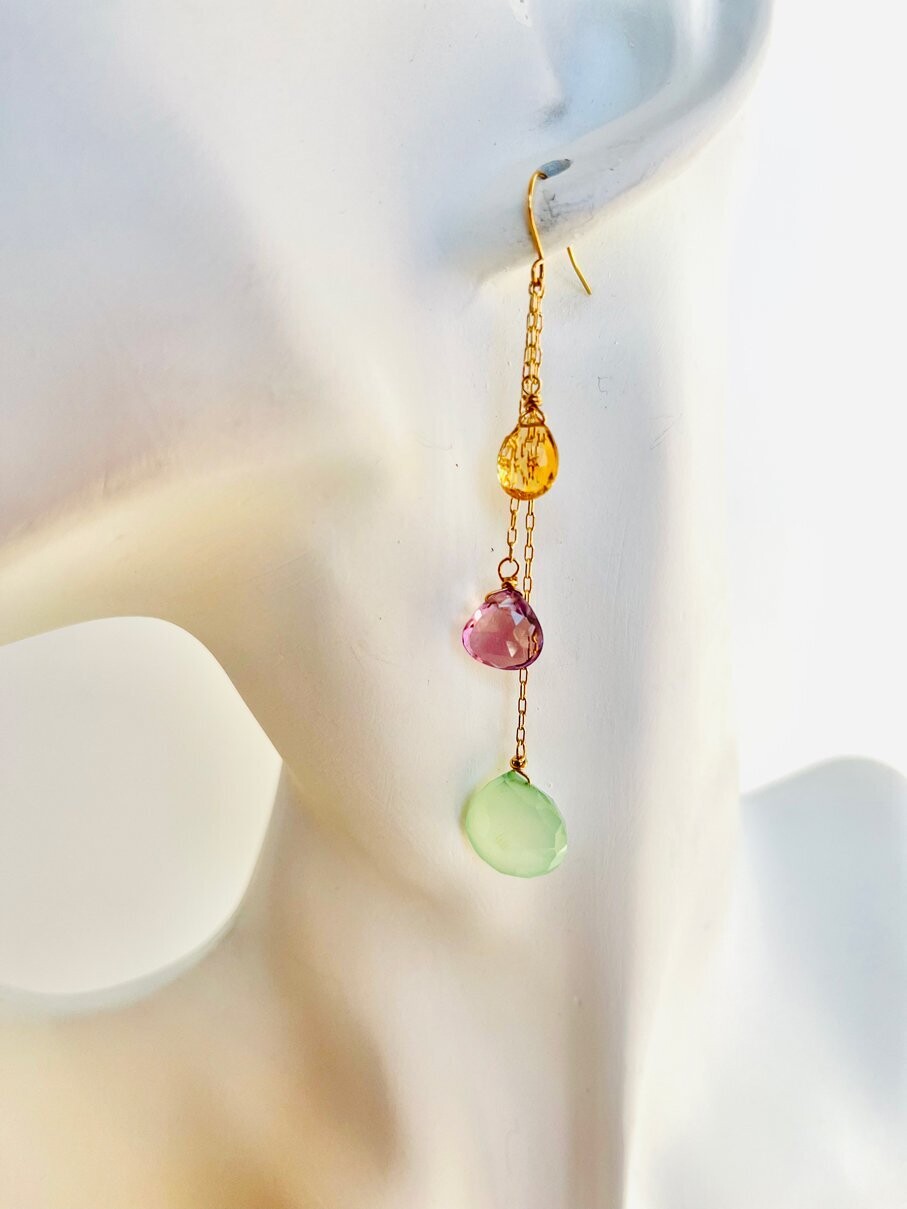 C15  Liliana’s Gems "3 Drops" - Citrine, Amethyst, Chalcedony