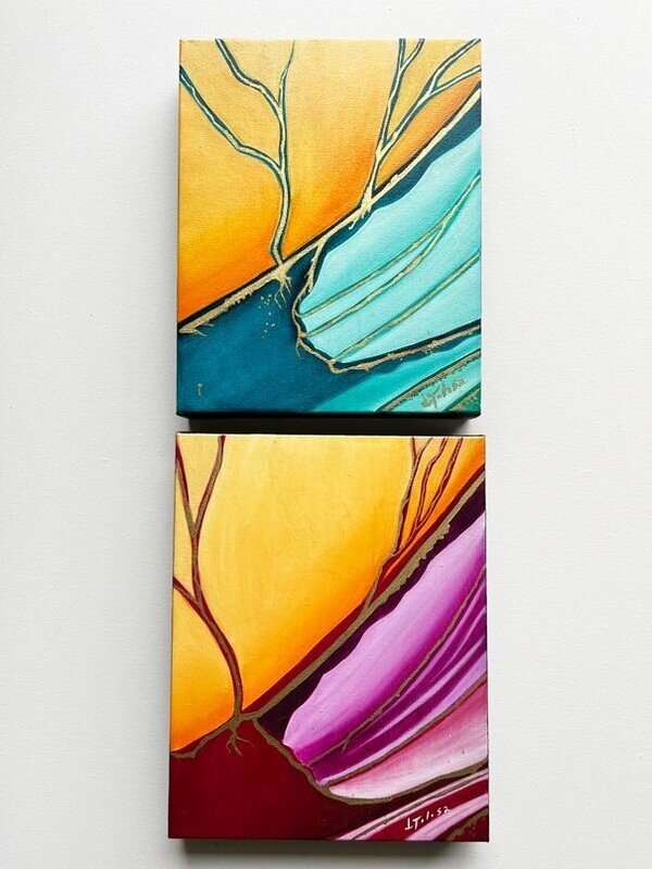 B2. Small Abstract painting in canvas 2 for $200.00