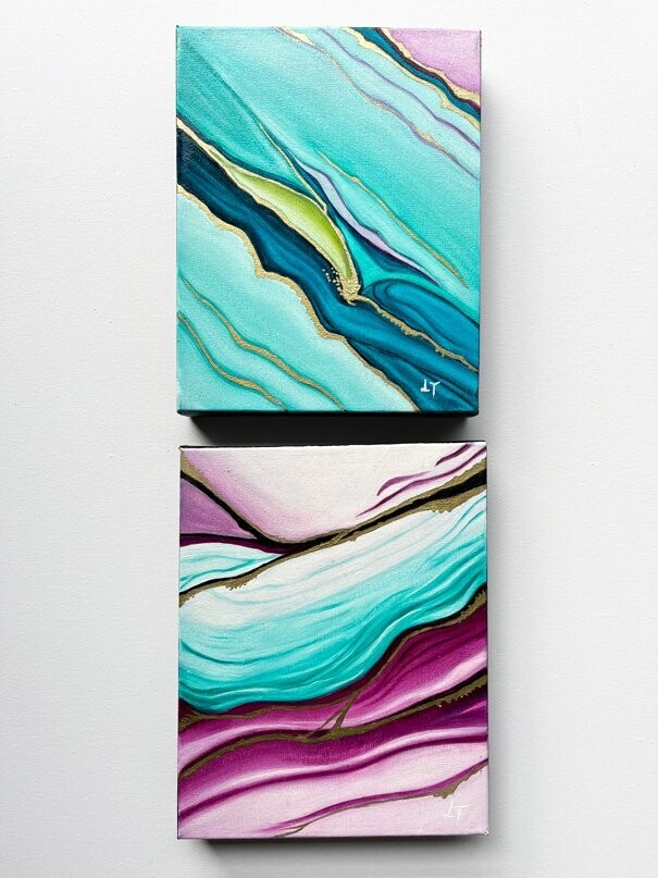 B4. Small Abstract painting in canvas 2 for $200.00