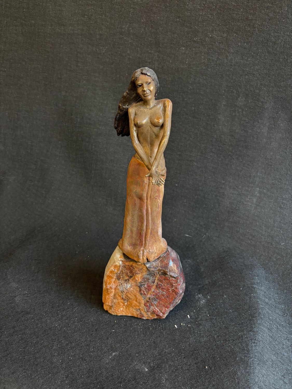 Lady on a stone