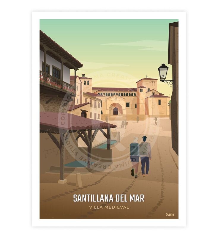 Lámina Santillana del Mar, Cantabria
