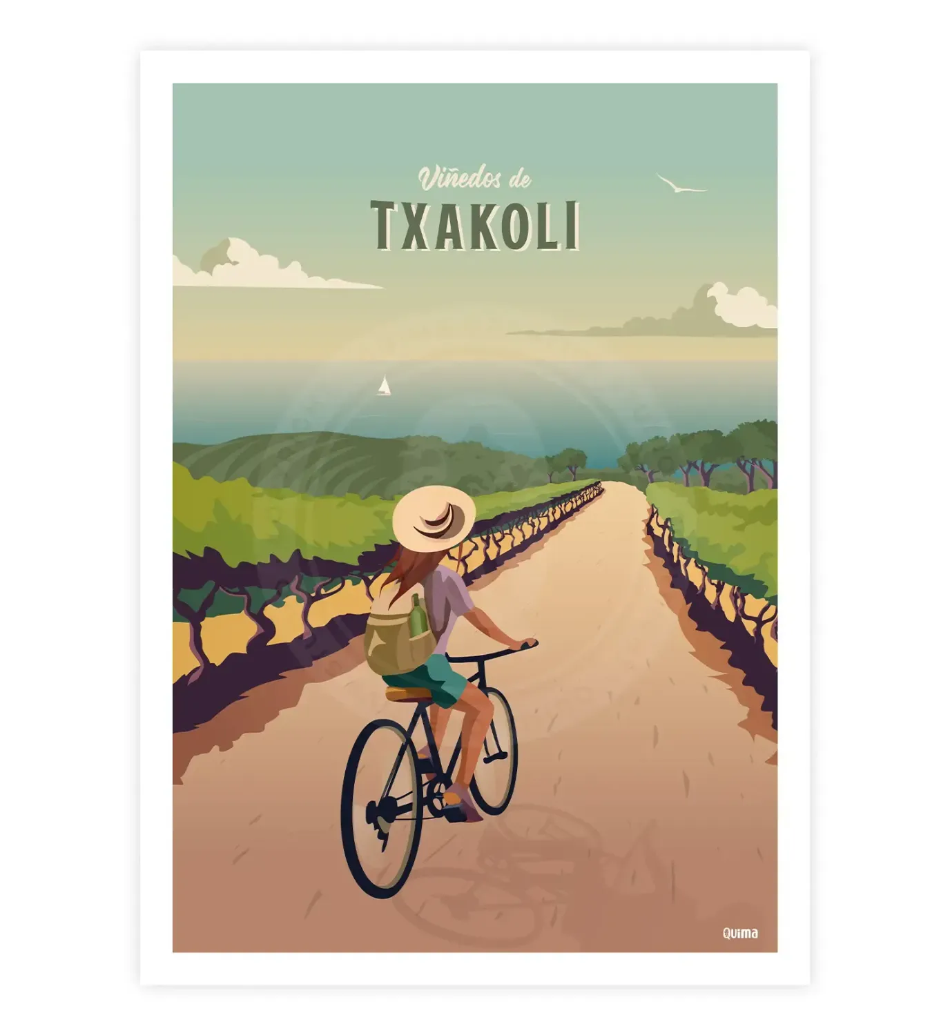 Lámina Viñedos de Txakoli, Tamaño lámina:: 30x40 cm