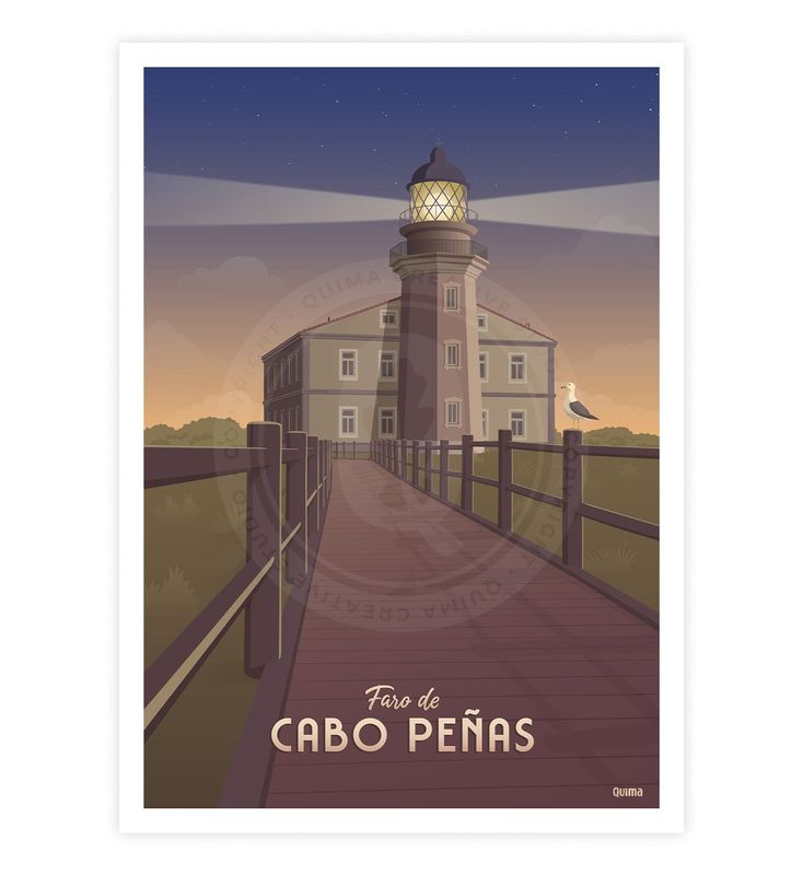 Lámina Faro de Cabo Peñas