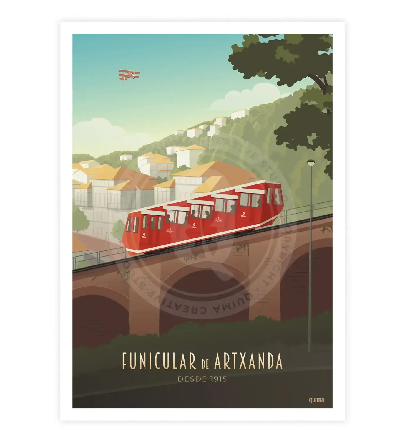Lámina Funicular de Artxanda, Tamaño lámina:: 30x40 cm