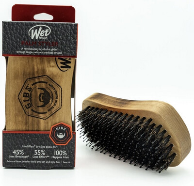 GIBS Wooden Palm Boar Brush with Inteliflex bristles