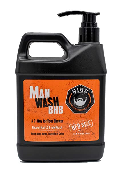 GIBS Grooming Man Wash BHB (Beard, Hair and Body) Liter 33.8oz