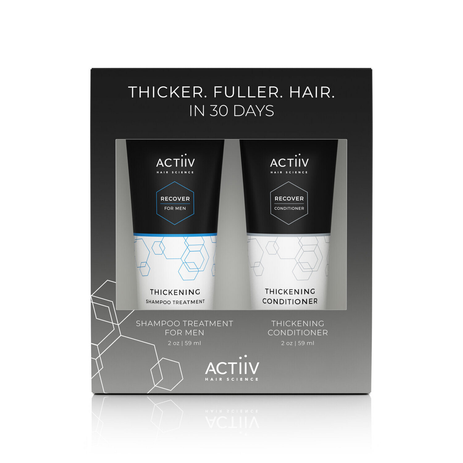 ACTiiV Hair Science Men’s  Recover Cleansing Treatment, Thickening Conditioner 2oz