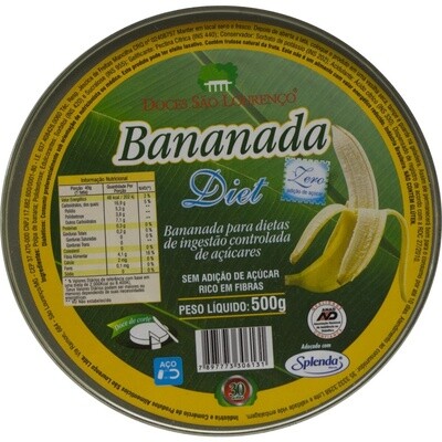 Bananada diet lata 500 gramas São Lourenço