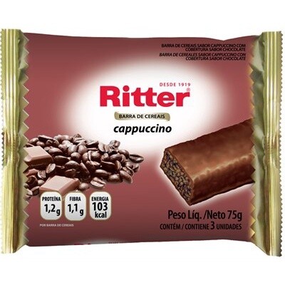Barra de cereal sabor capuccino  2 x 25 gramas - Ritter