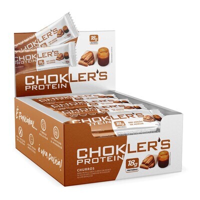Barra de proteína sabor churros com 12 unidades de 60 gramas Choklers