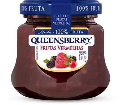 Geleia 100% frutas vermelhas 170 gramas Queensberry
