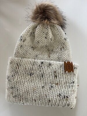 Hat  with Faux Fur Pom