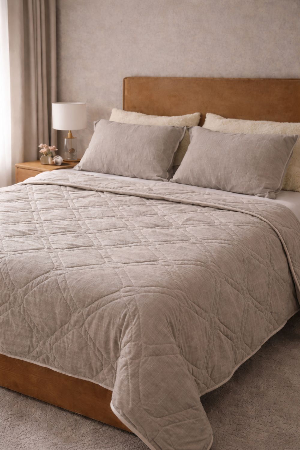 Linnen zomerdekbed - merino wol vulling