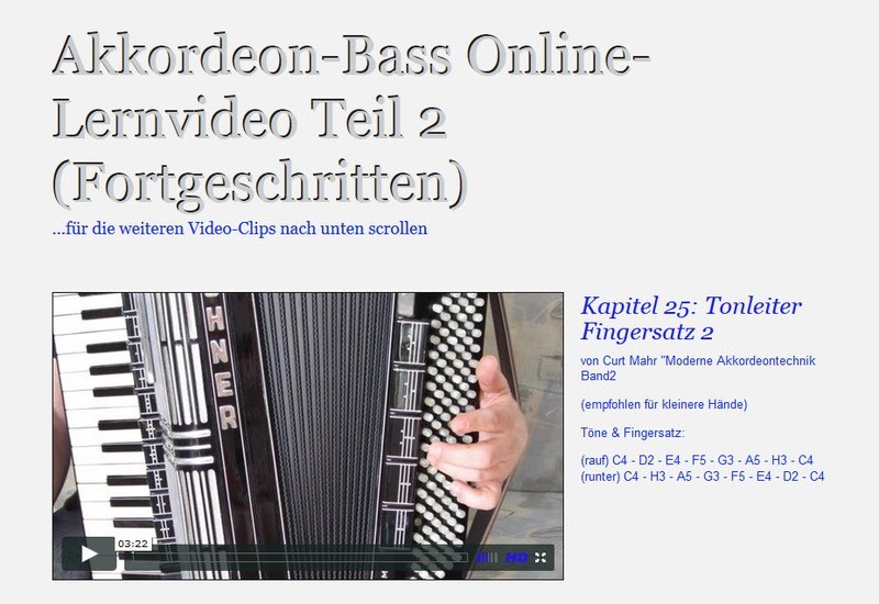 Akkordeon-Bass Lernvideo Teil 2 (Fortgeschritten) Akkordeon-Bass Lernvideo Teil 2 (Fortgeschritten)