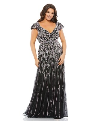 Embellished Cap Sleeve Sweetheart A Line Gown