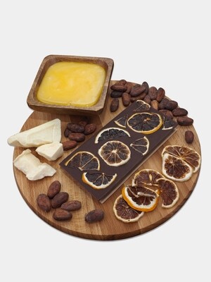 Шоколад ручной работы "Горький на меду с добавлением лимона" 77% 100гр.