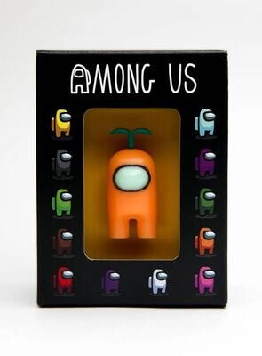 Among us/Амонг ас Среди нас фигурки игрушки, оранжевый герой со шляпкой в подарочной коробке для мальчиков и девочек, светится в темноте