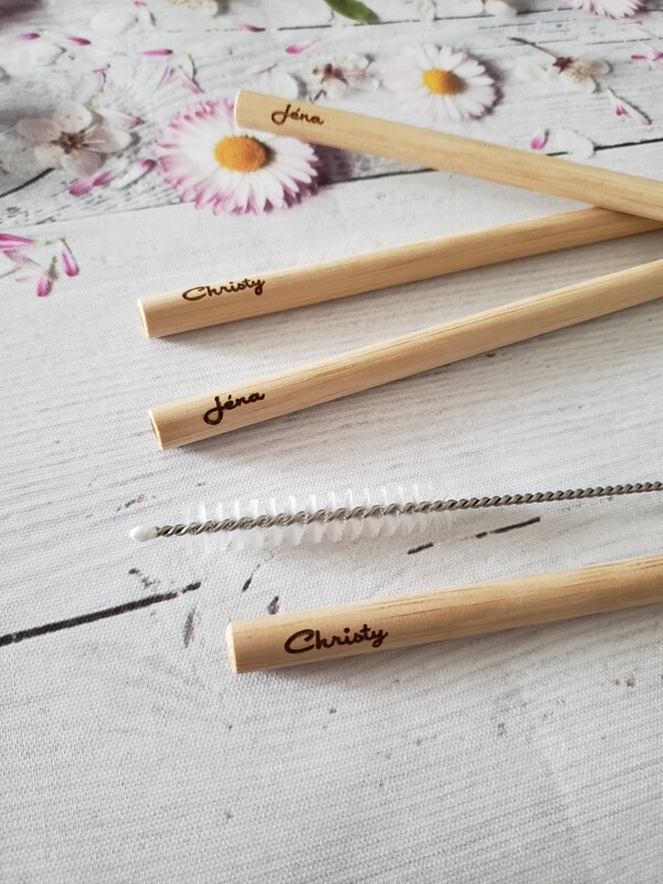 Pailles en bambou x6