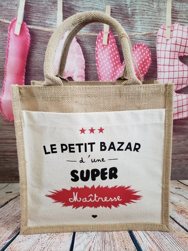 Sac cabas jute et coton Medium