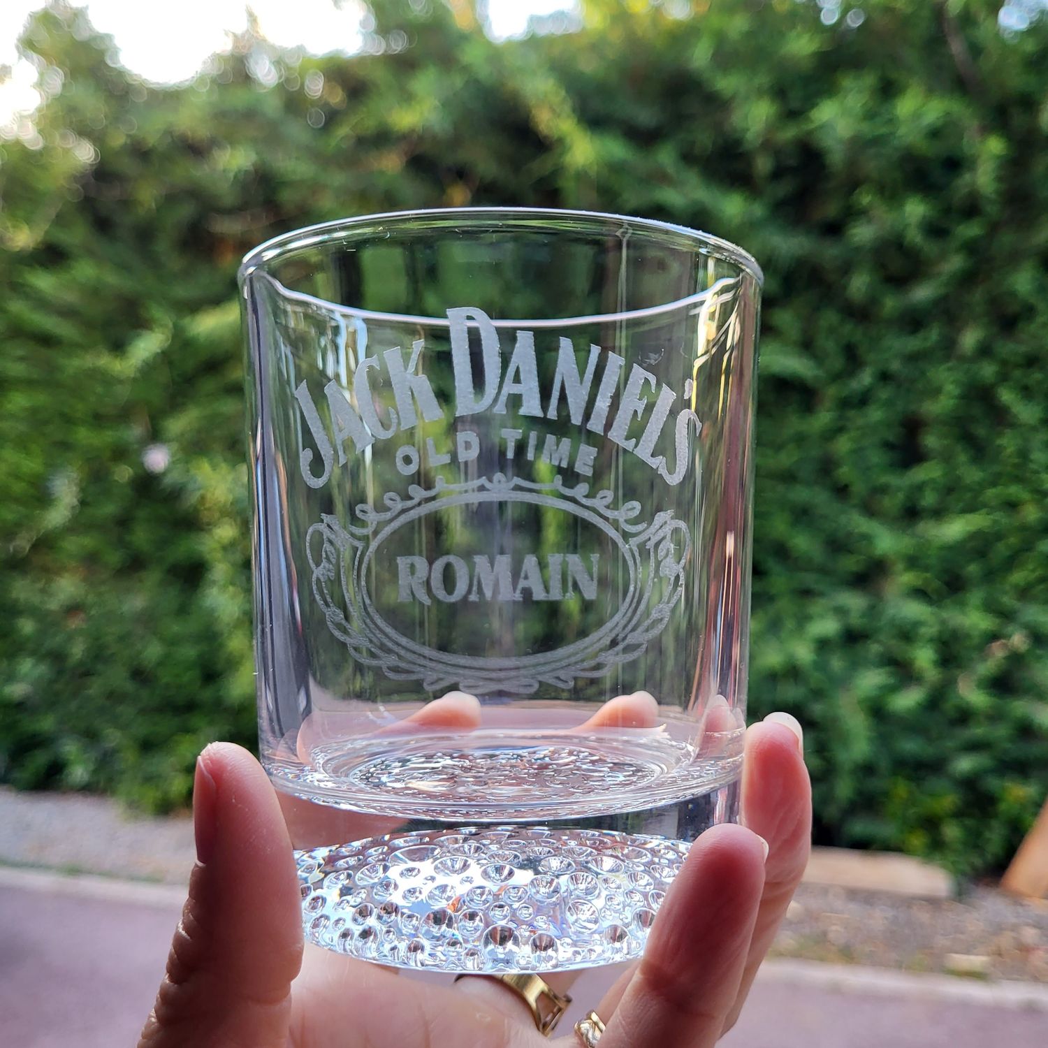 Verre à spiritueux gravé