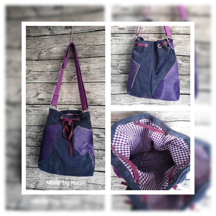 KUHIE®, Kuhfelltasche Model "Becci" blau-lila