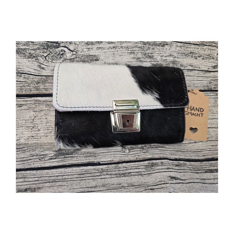 KUHIE®, Kuhfellgeldbörse/Clutch "XL" in schwarz-weiß
