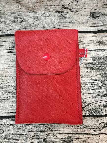 Handytasche aus rotem Kuhfell für Samsung S6