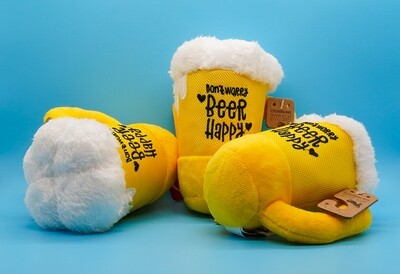 "Don't Worry Beer Happy" Dog Toy
