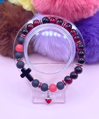 Black and Red Cross Bracelet