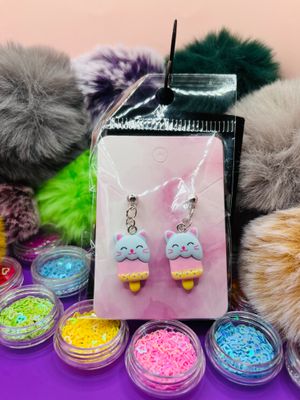 Ice Cream Kitty Earrings