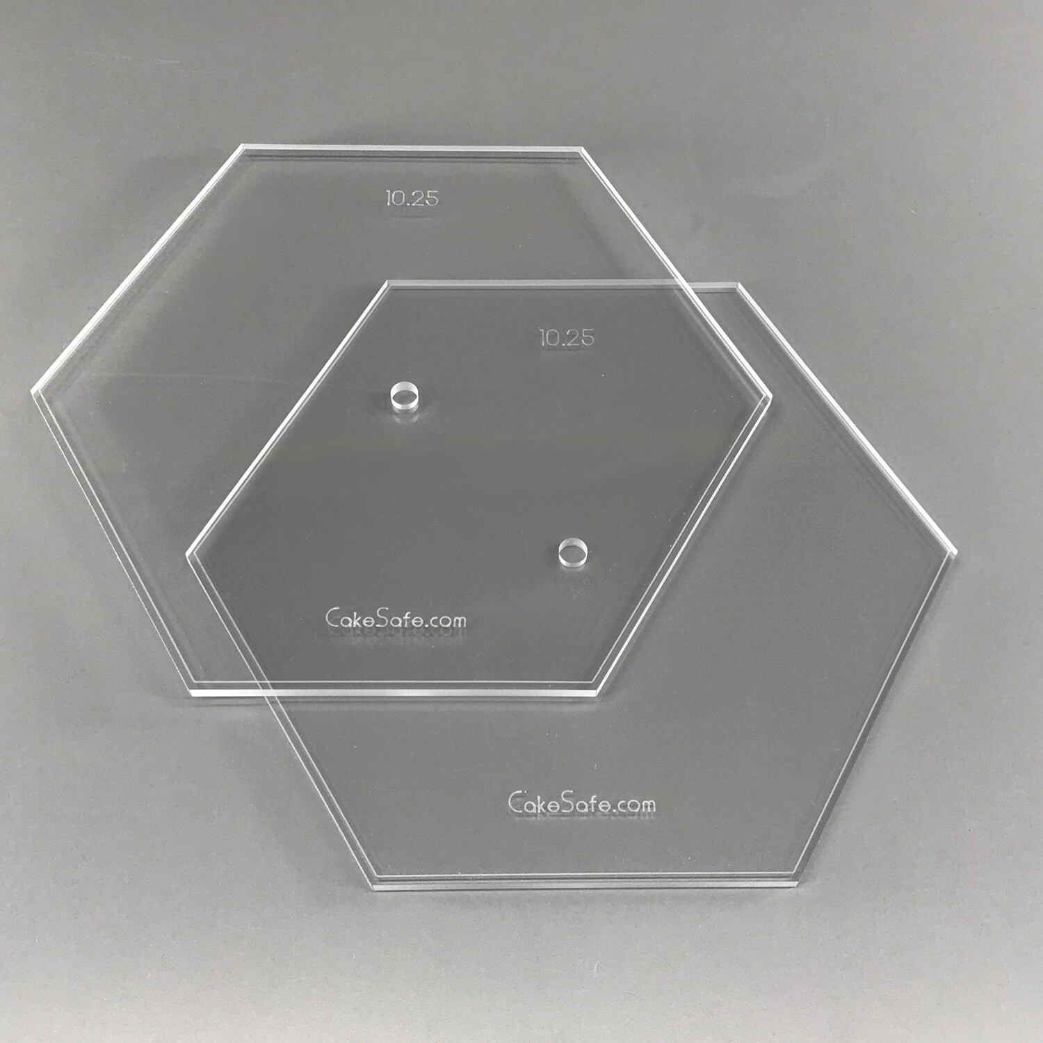 Clearance 11.25 &quot; Hexagon Acrylic Disks - 2 Disk Set