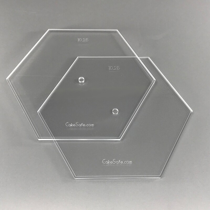 Clearance 11.25 &quot; Hexagon Acrylic Disks - 2 Disk Set