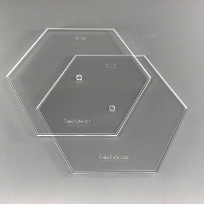 Clearance 11.25 &quot; Hexagon Acrylic Disks - 2 Disk Set