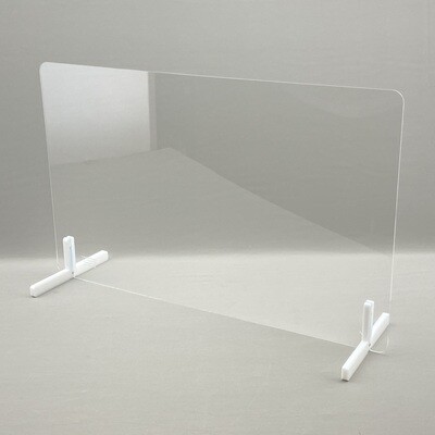30 x 20 inch Free Standing Protective Acrylic Barrier, No Cutout