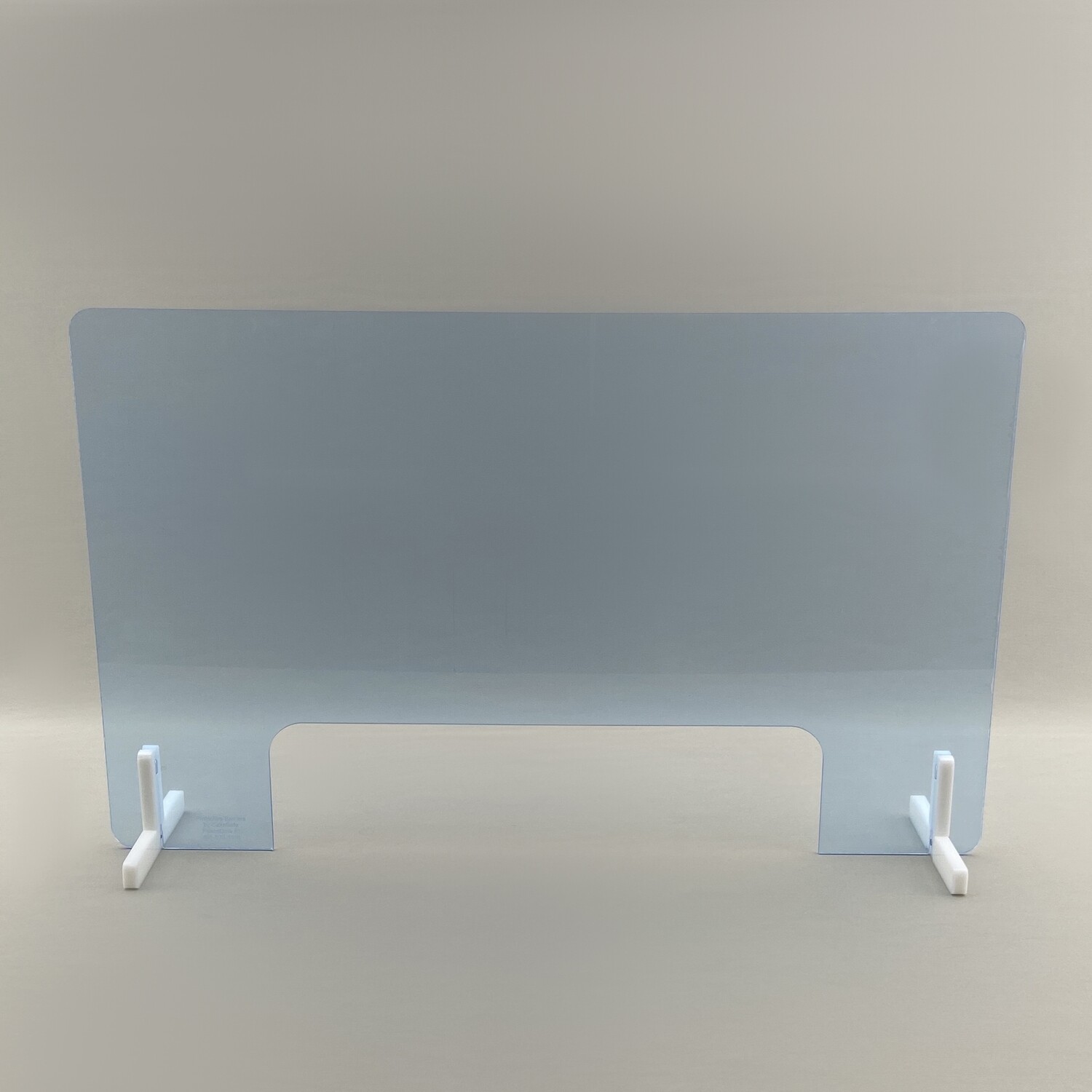 30 x 20 inch Free Standing Acrylic Barrier with 18" x 5" Cutout