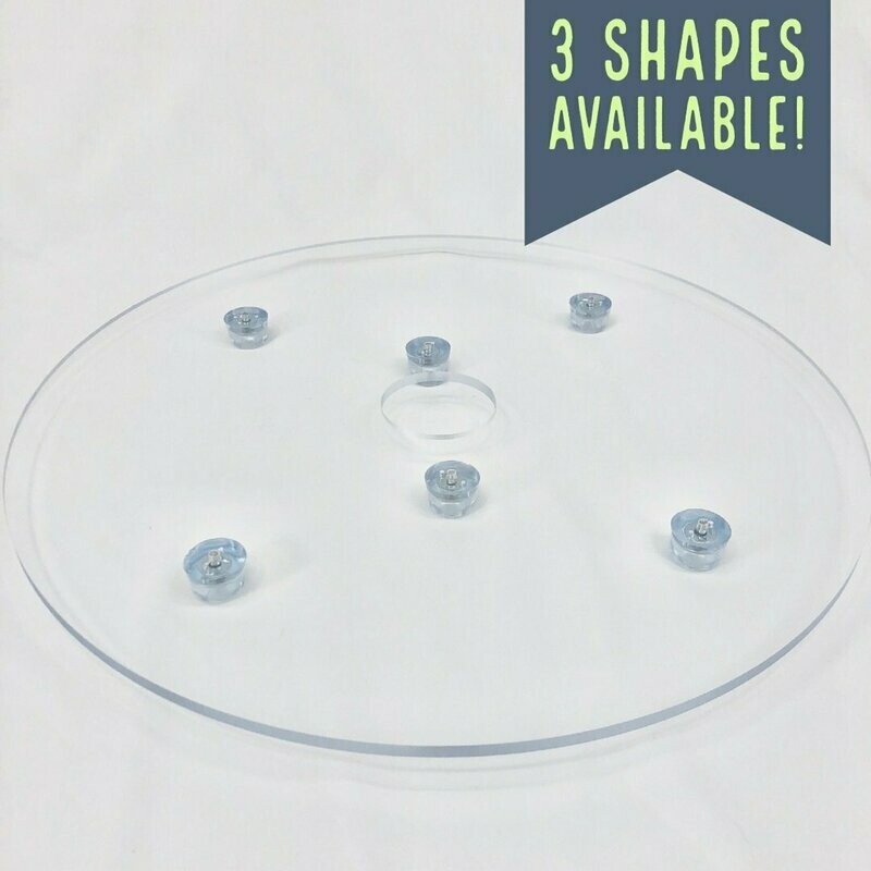 Clearance - 12&quot; Round Floating Acrylic Base - No Perimeter Line