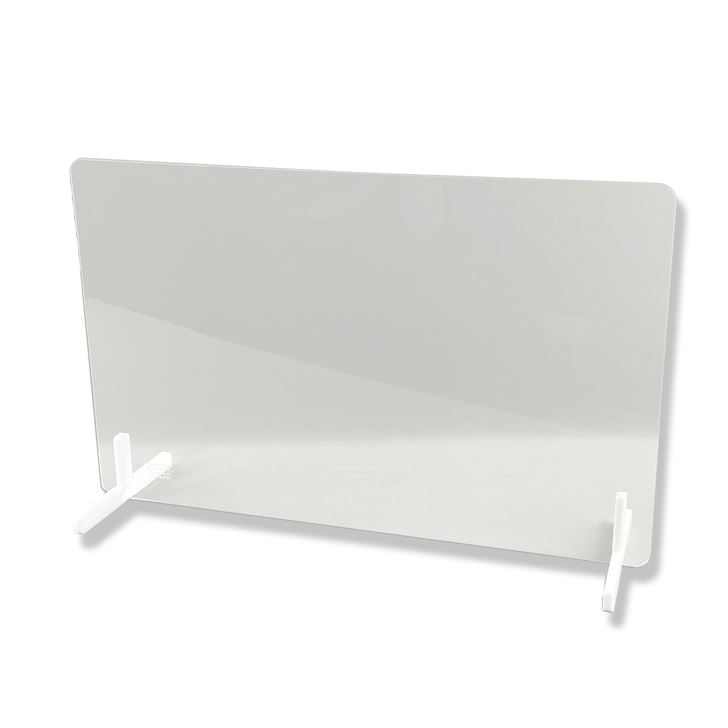 Free-Standing Acrylic Sneeze Guard &amp; Counter Barrier — 30"W x 20"H, Full Panel