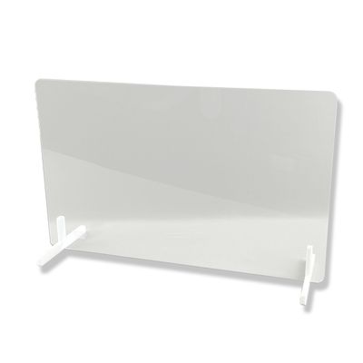 Free-Standing Acrylic Sneeze Guard & Counter Barrier — 30"W x 20"H, Full Panel