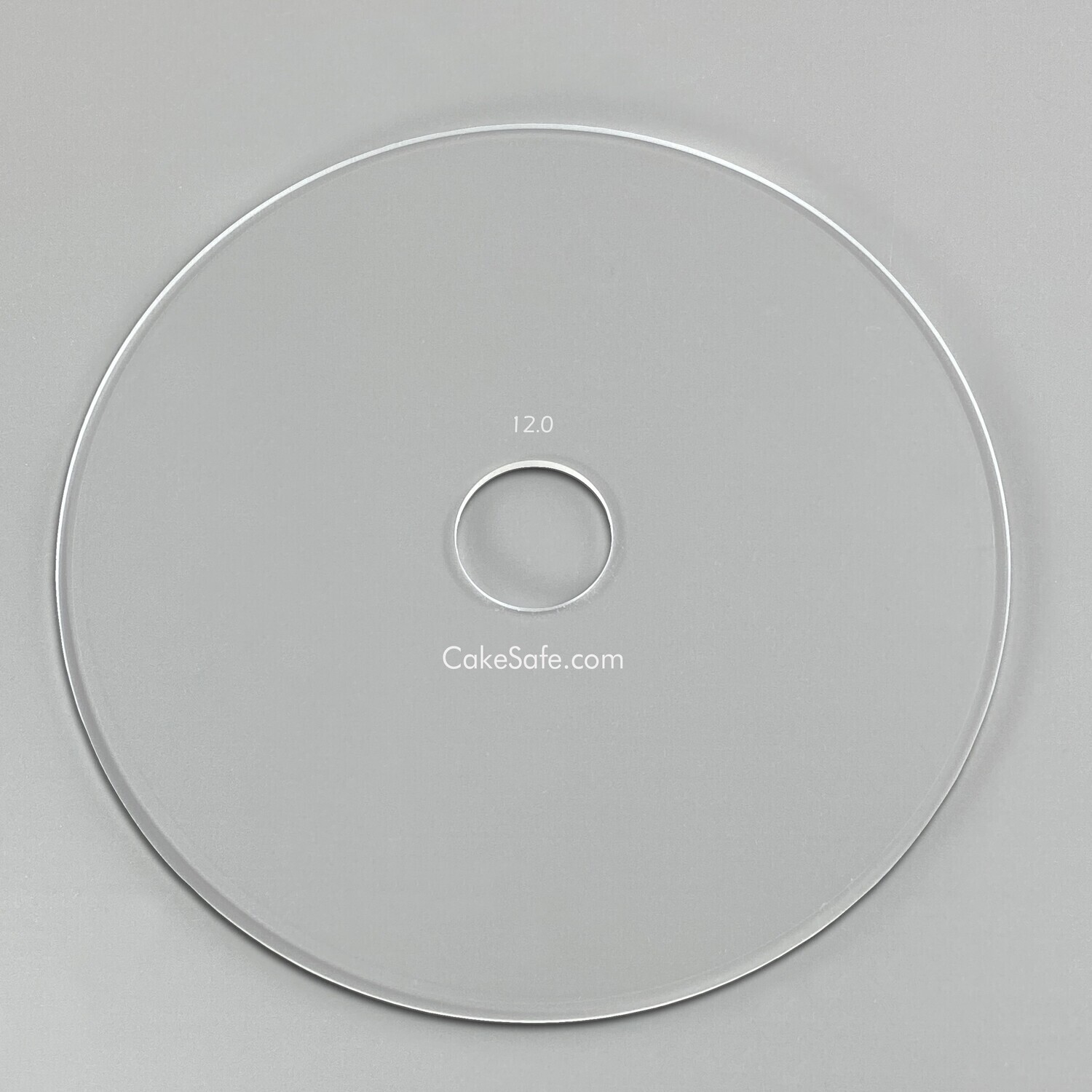 Clearance - 12" Round Acrylic Base - No Perimeter Line