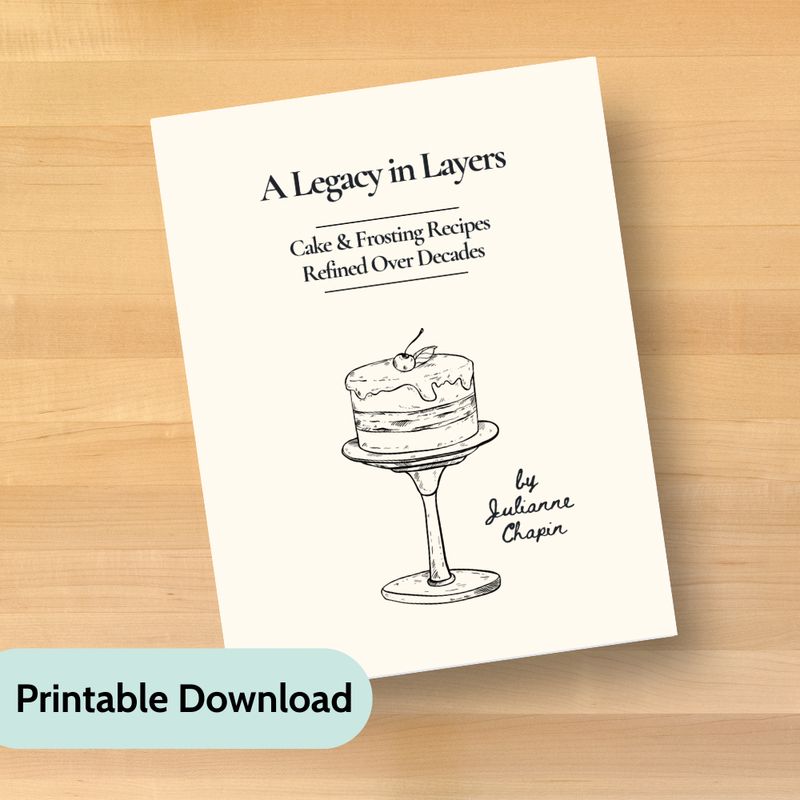 Cake and Icing Cookbook digital download from Julianne Chapin
