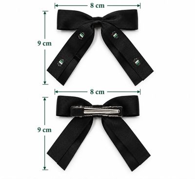 Classic Black Sailor Bow Hair Clip (2pcs) - 8cm