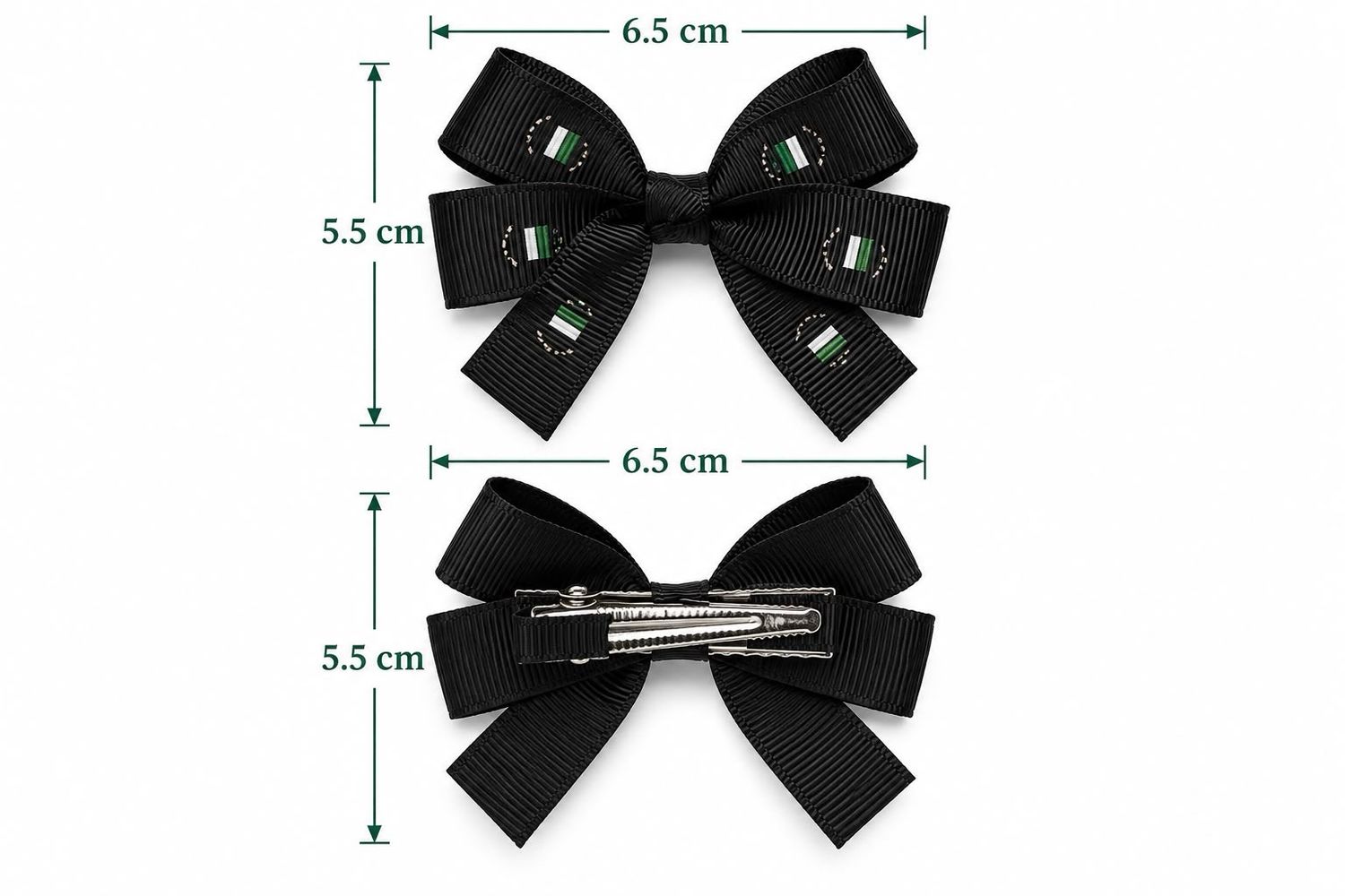 Double Layer Petite Bow Hair Clip (2pcs) - 6.5cm