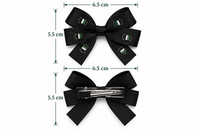 Double Layer Petite Bow Hair Clip (2pcs) - 6.5cm