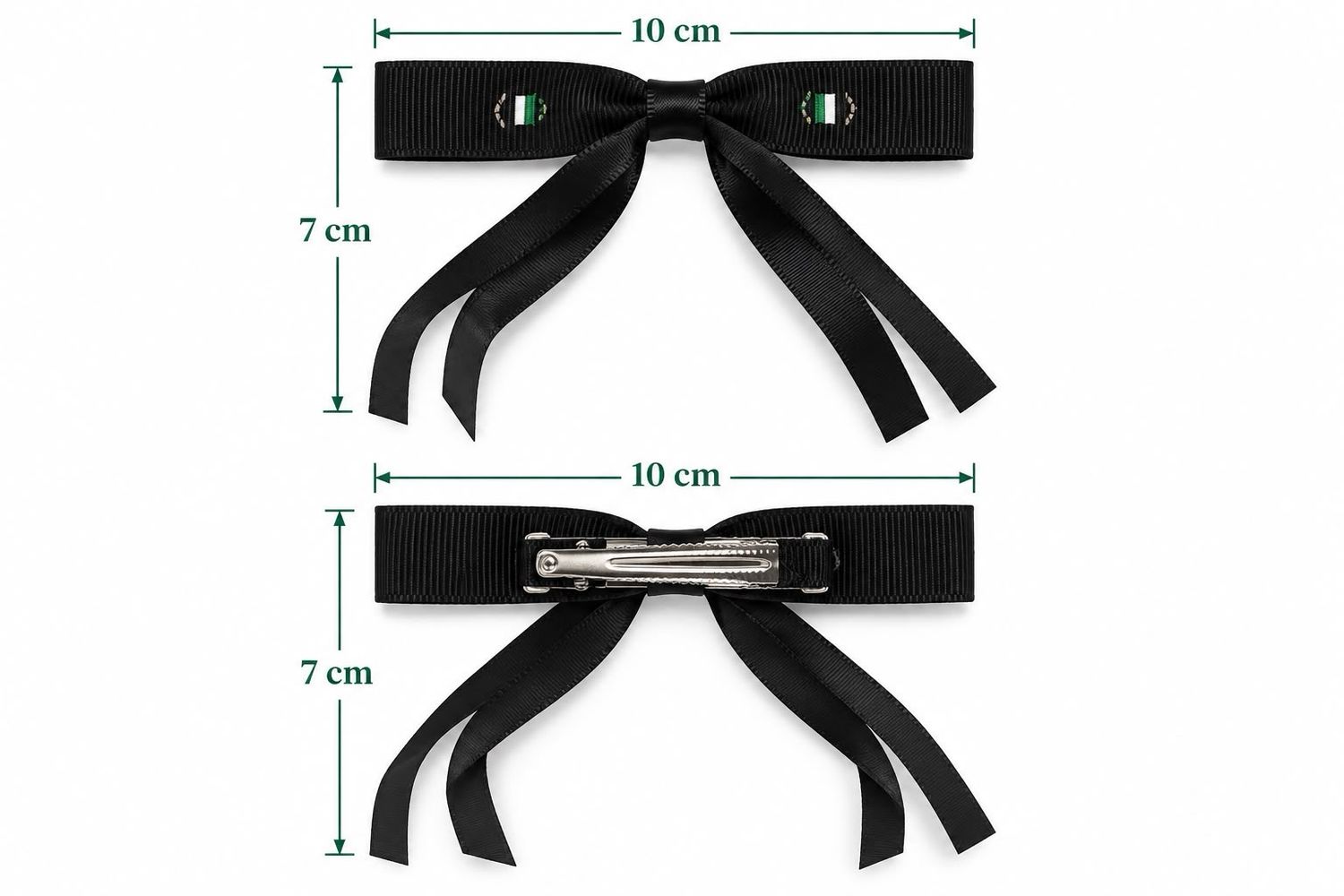 Wide Bow Hair Clip with Double Streamers (2pcs) 10cm
