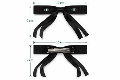 Wide Bow Hair Clip with Double Streamers (2pcs) 10cm