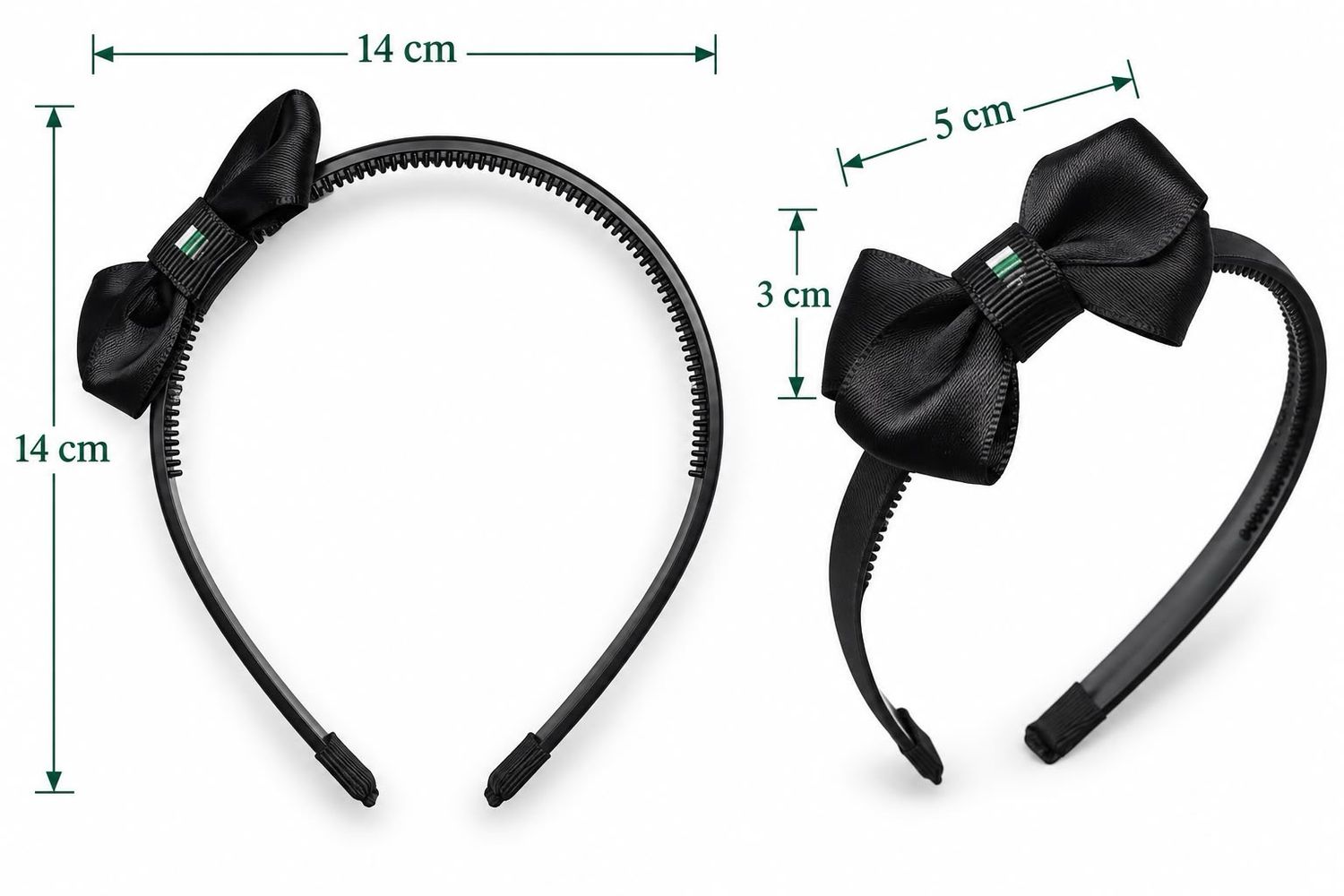 Black Satin Bow Headband